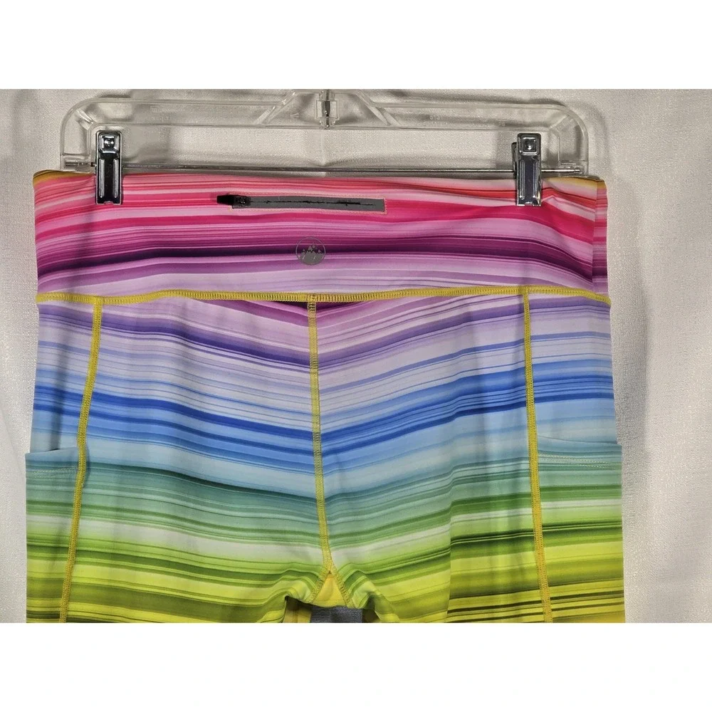 Belcorva Rainbow Leggings Pockets Womens Large Spandex Yoga‎ Pants